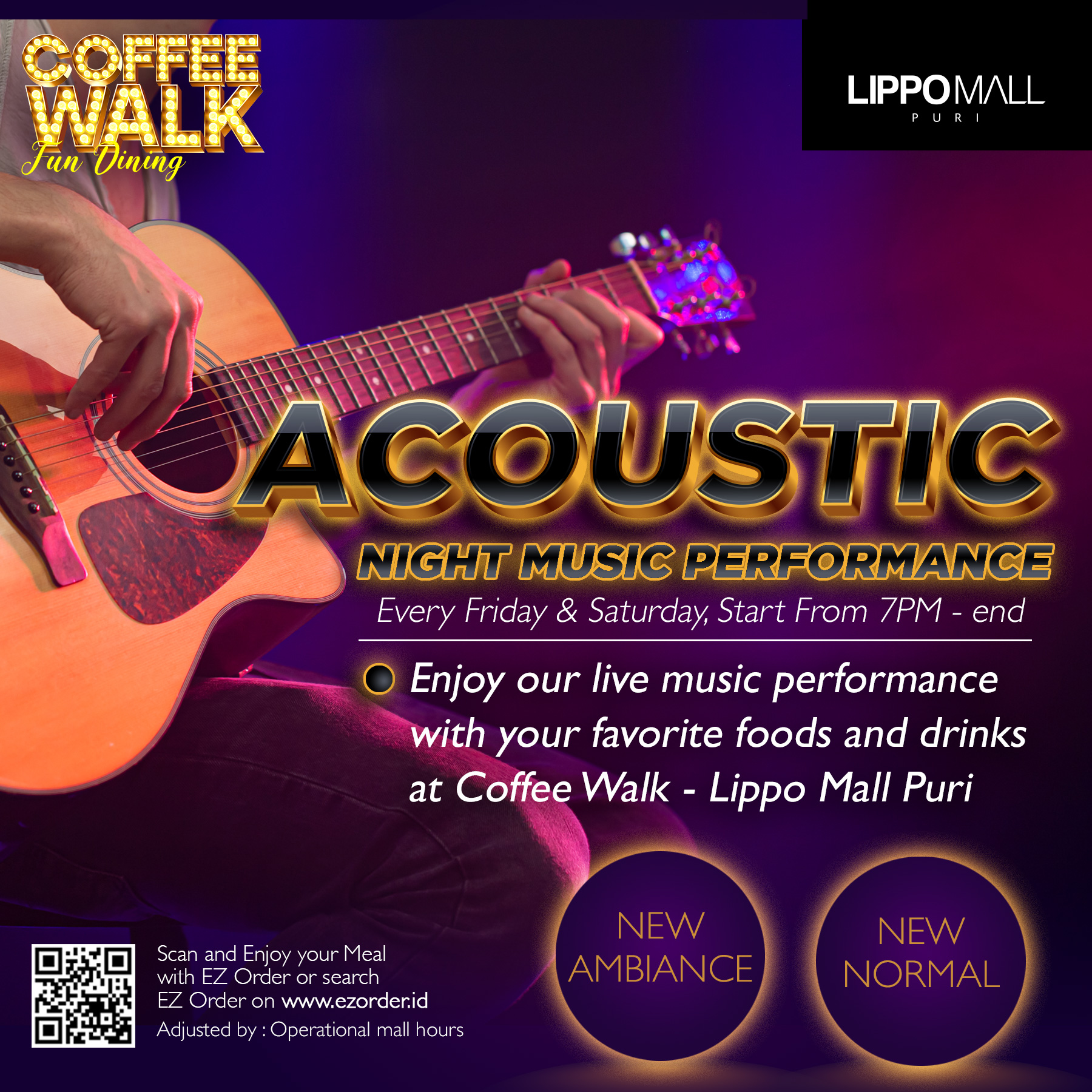 Coffee Walk Acoustic Night Music Performance in lippo mall puri st. moritz